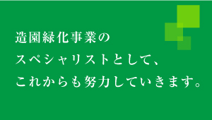 造園緑化事業のスペシャリストとして